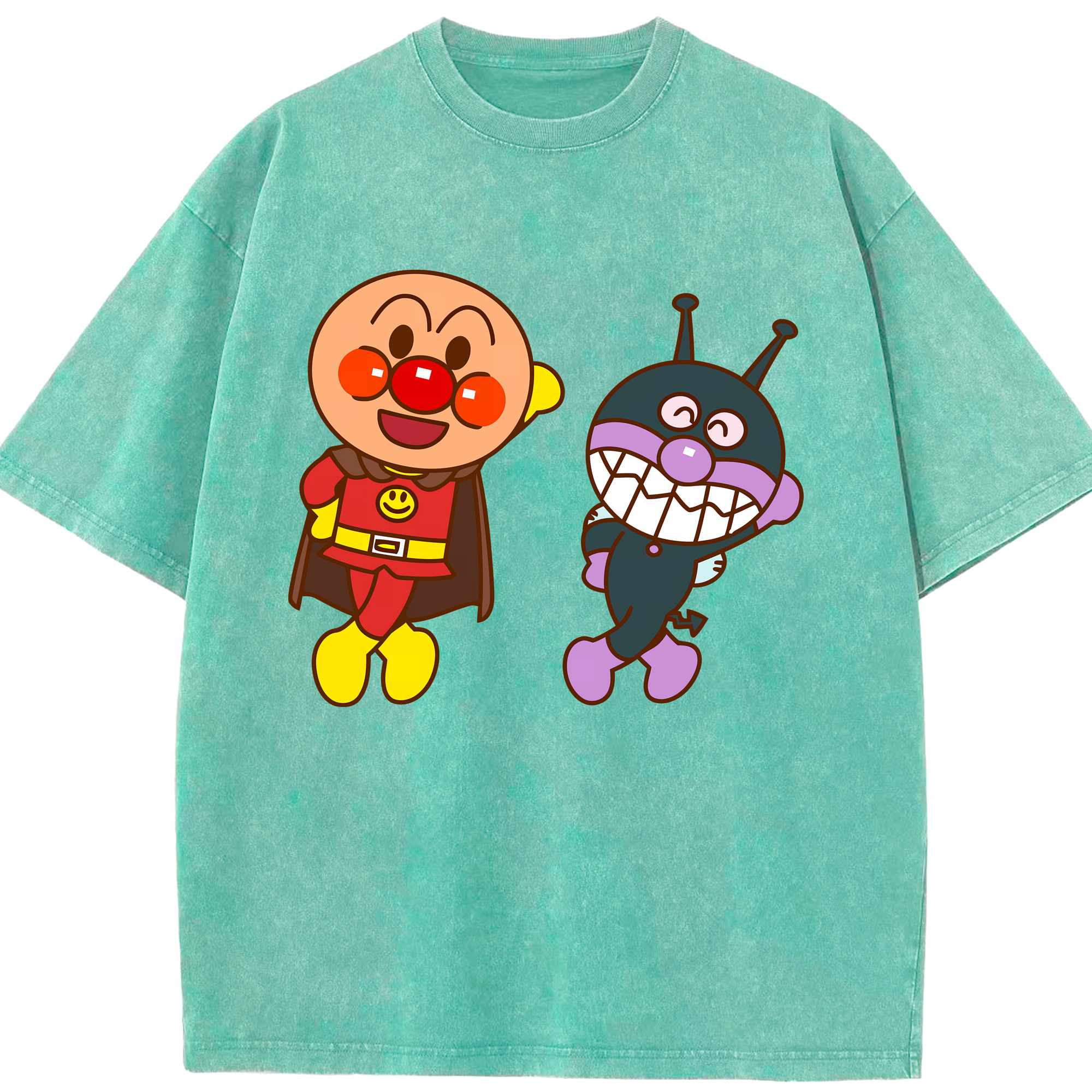 （画像用） アンパンマン Anpanman 綿100% ヴィンテージ風 半袖Tシャツ（フロントプリント）